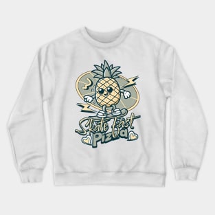 Pineapple Funny Retro Pizza Skate Skateboarder Crewneck Sweatshirt